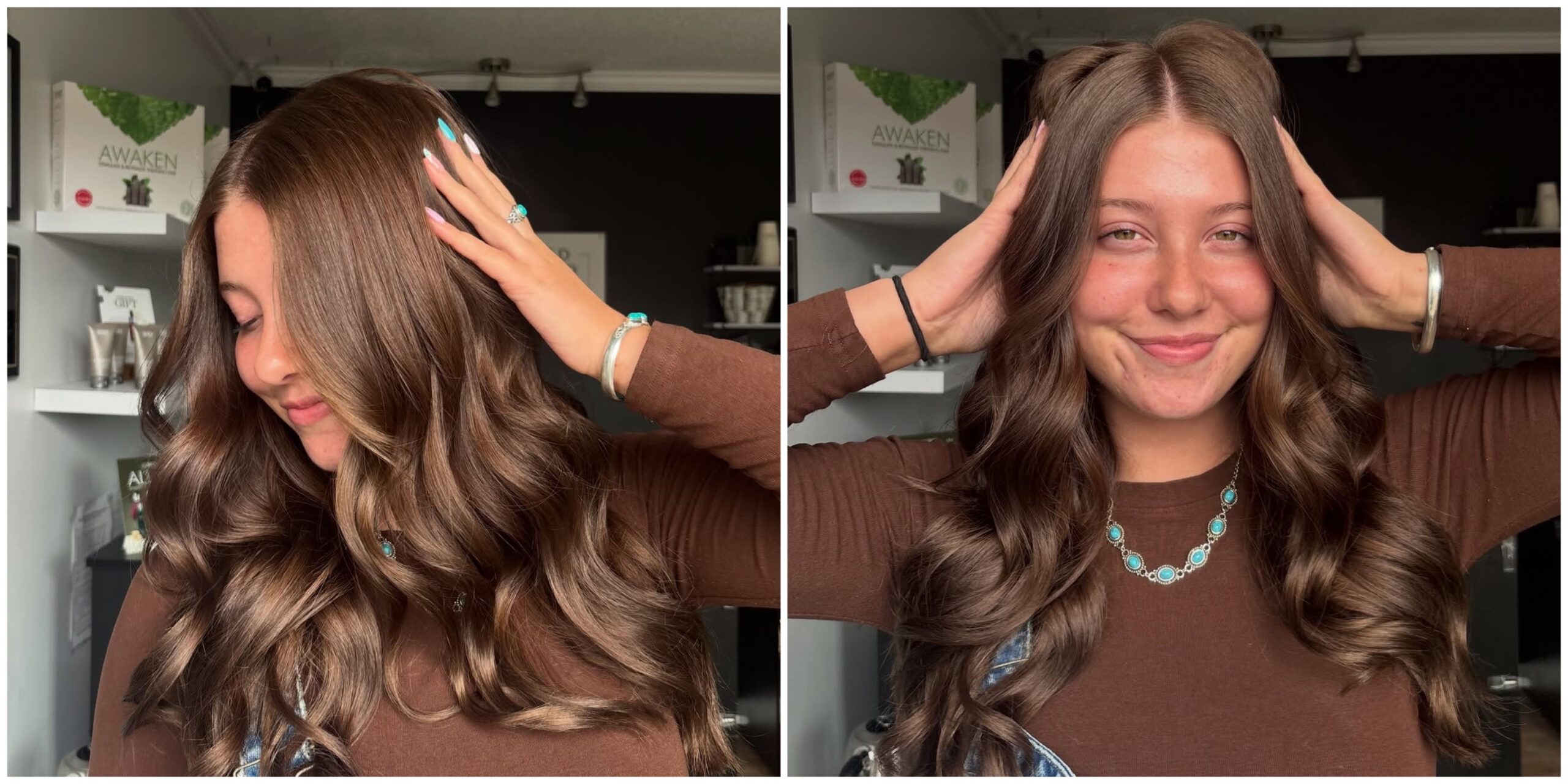 blonde hair color fort wayne salon long layered haircut fort wayne stylist facial treatment fort wayne spa brunette balayage fort wayne hair salon glowing skin facial fort wayne