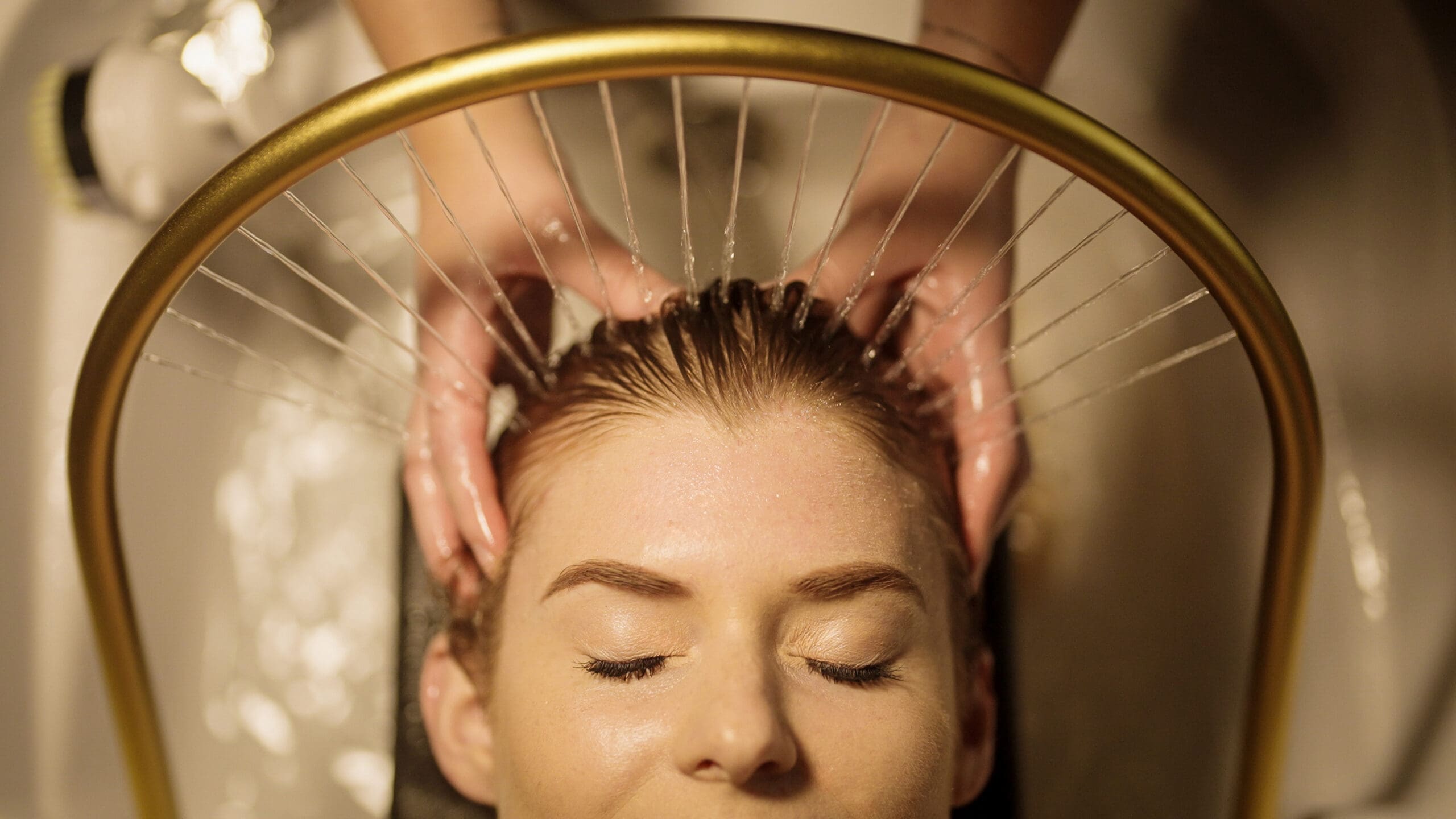 Japanese head spa treatment in Fort Wayne focusing on scalp health and hair restoration at The Red Stiletto
